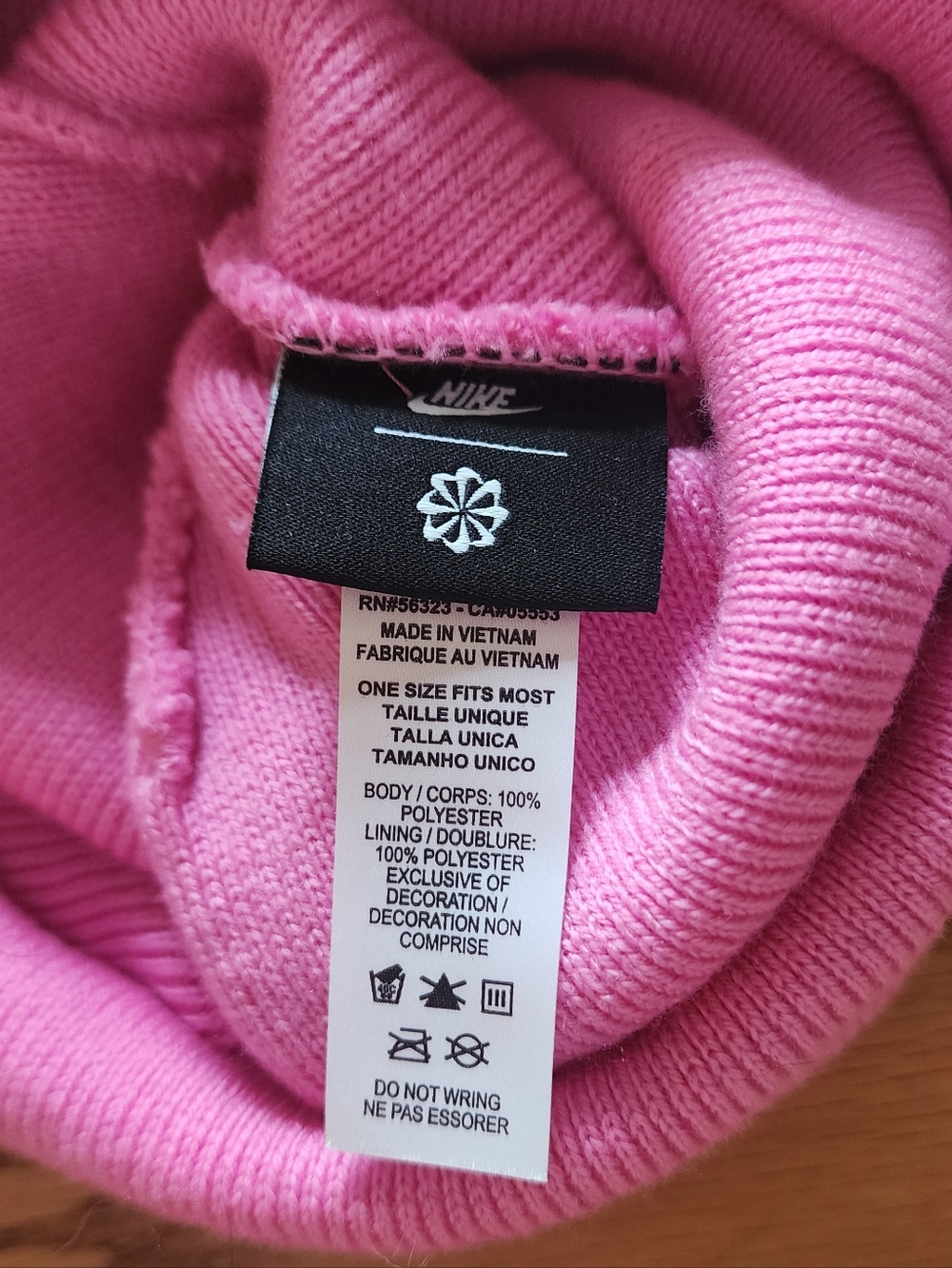Nike Women's Solid Pink Logo Cold Weather Outerwear Beanie Hat One Size OS - Picture 6 of 7
